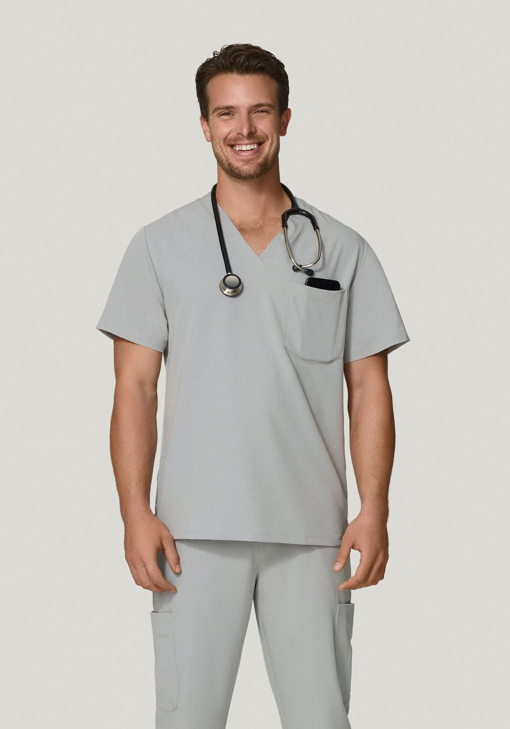 2 Cepli Scrub Üst — Bulut Grisi