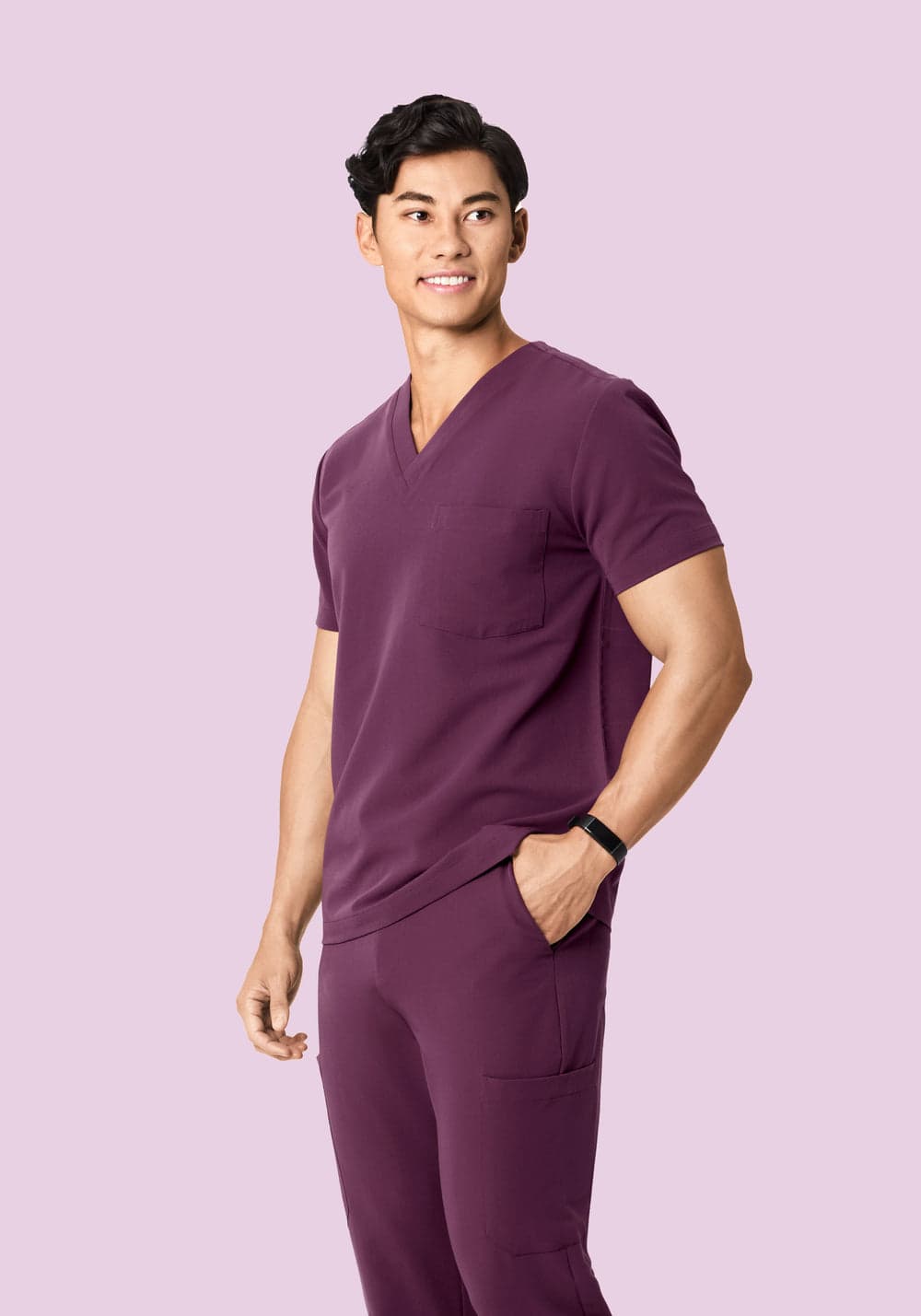2 Cepli Scrub Üst — Bordo