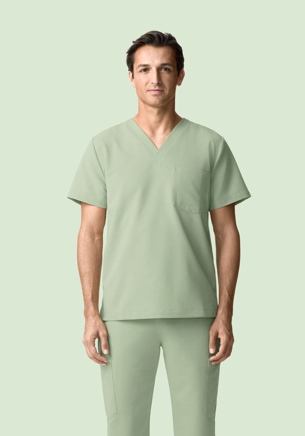 2 Cepli Scrub Üst — Yeşil Çay
