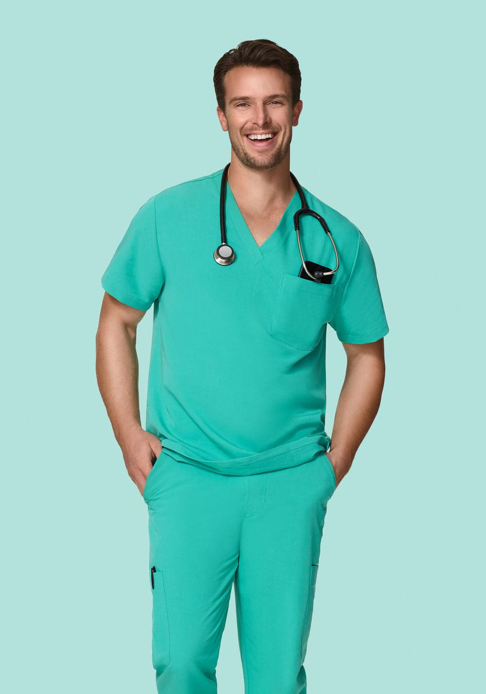2 Cepli Scrub Üst — Cerrahi Yeşil