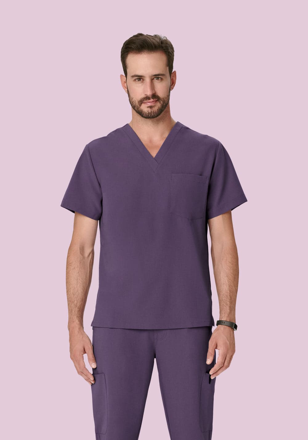 2 Cepli Scrub Üst — Koyu Böğürtlen