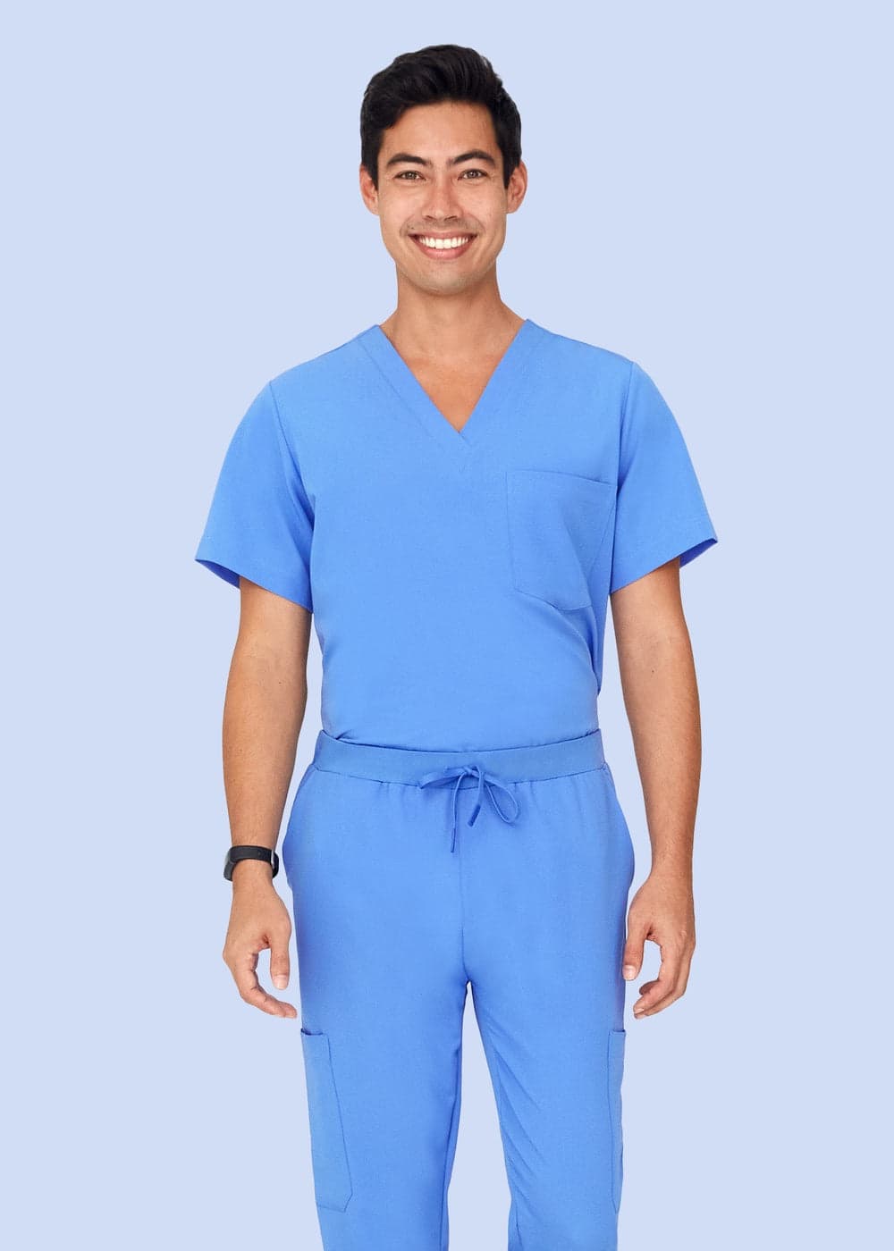 2 Cepli Scrub Üst — Buz Mavisi
