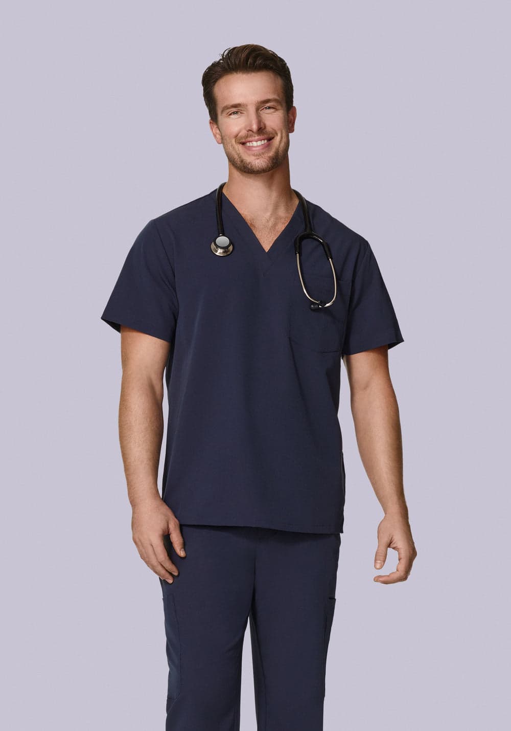 2 Cepli Scrub Üst — Çelik Grisi