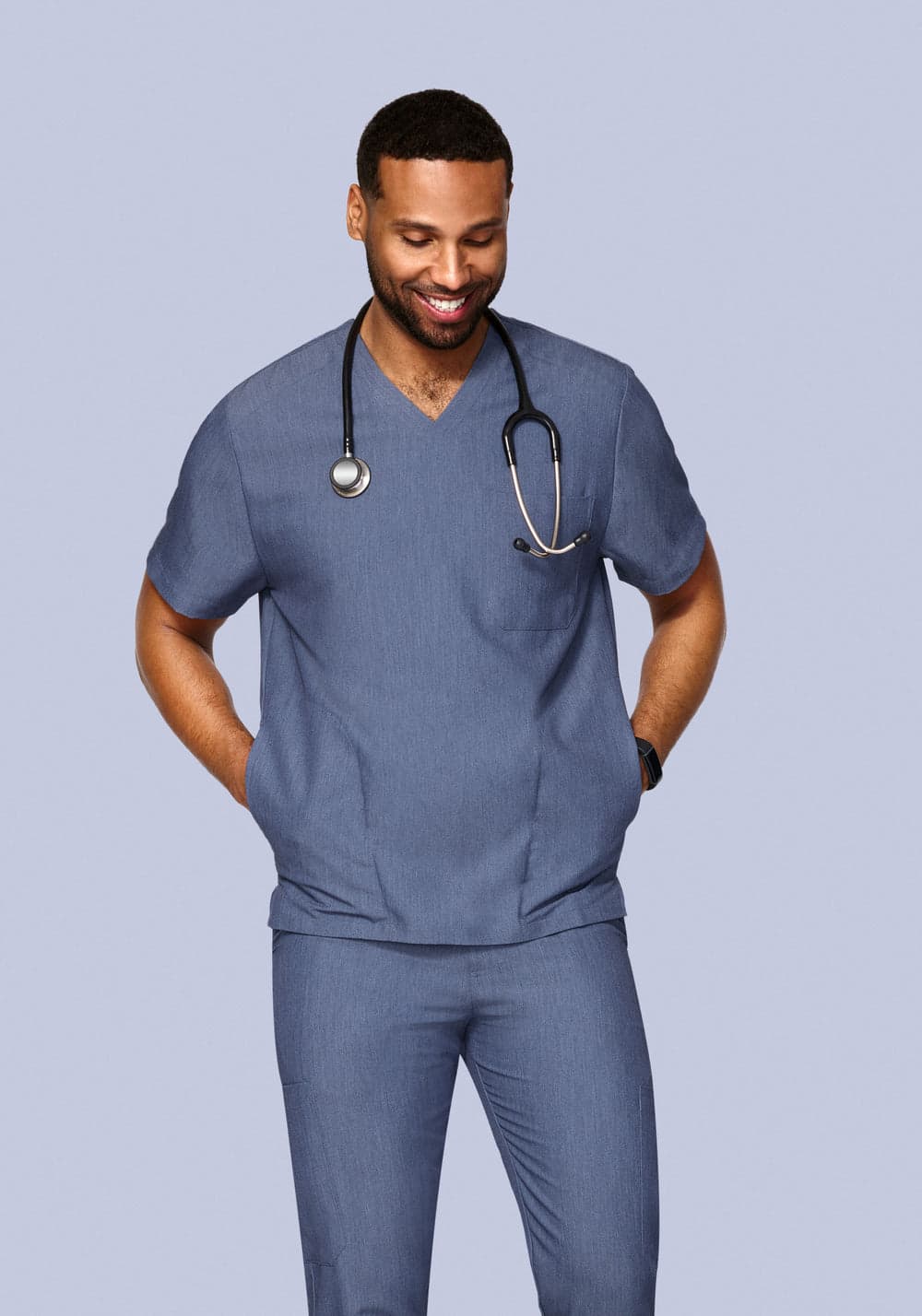 3 Cepli Scrub Üst — Kırçıllı Denim