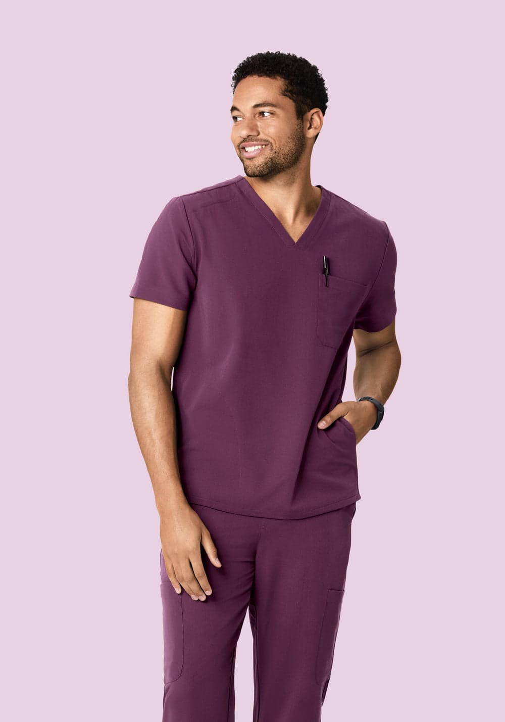 3 Cepli Scrub Üst — Bordo