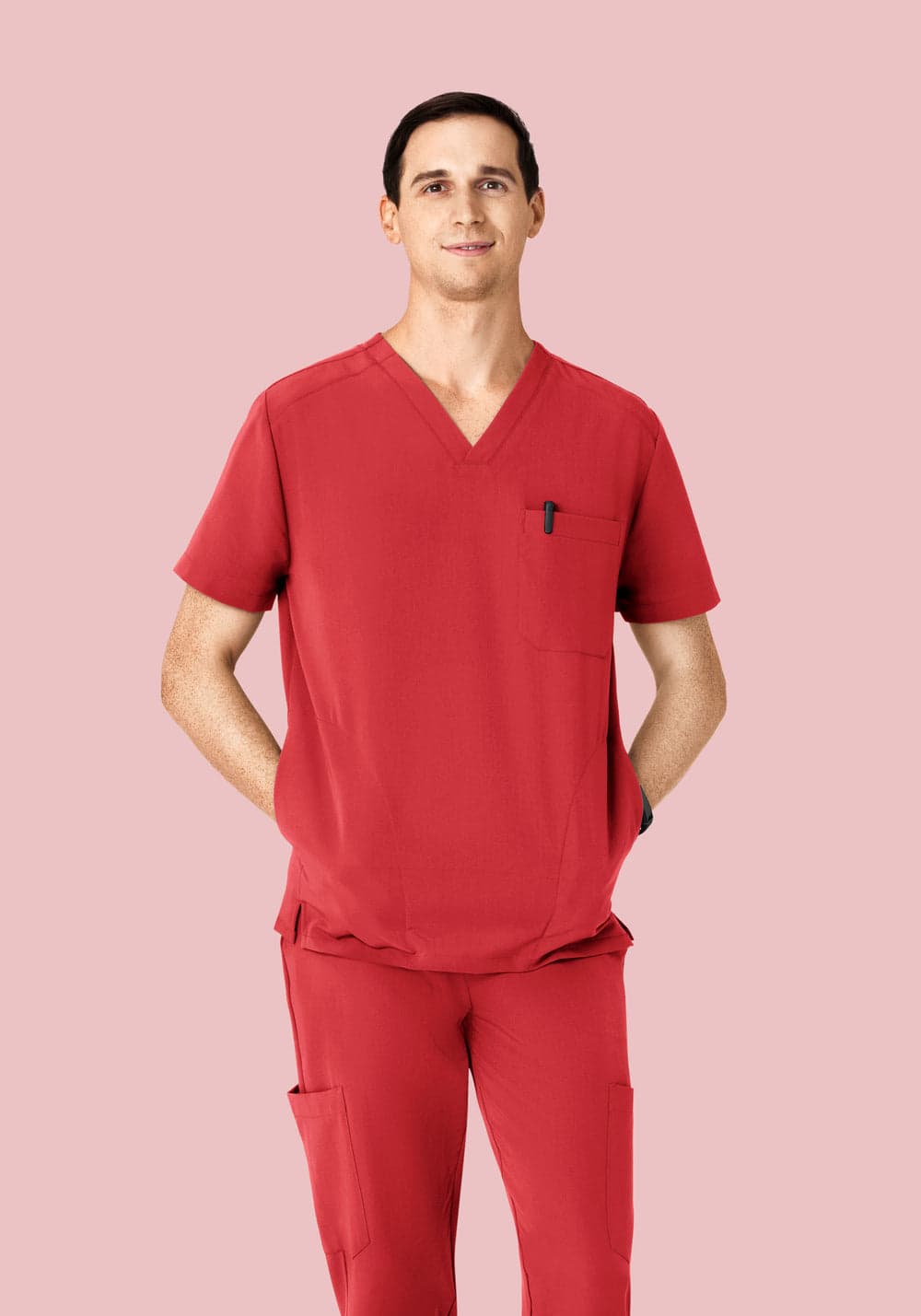 3 Cepli Scrub Üst — Kızılcık