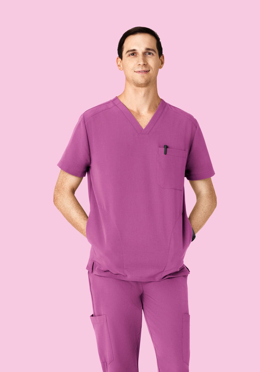 3 Cepli Scrub Üst — Kozmik Mor