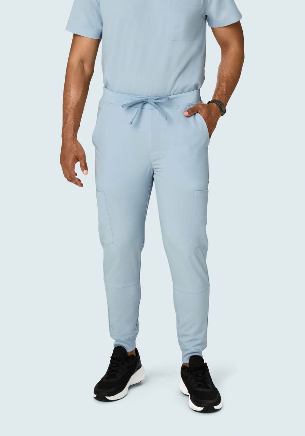 7 Cepli Jogger Scrub Pantolon — Pudra Mavisi