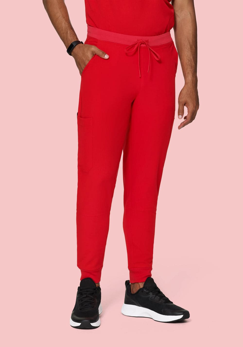 7 Cepli Jogger Scrub Pantolon — Şeker Kırmızısı