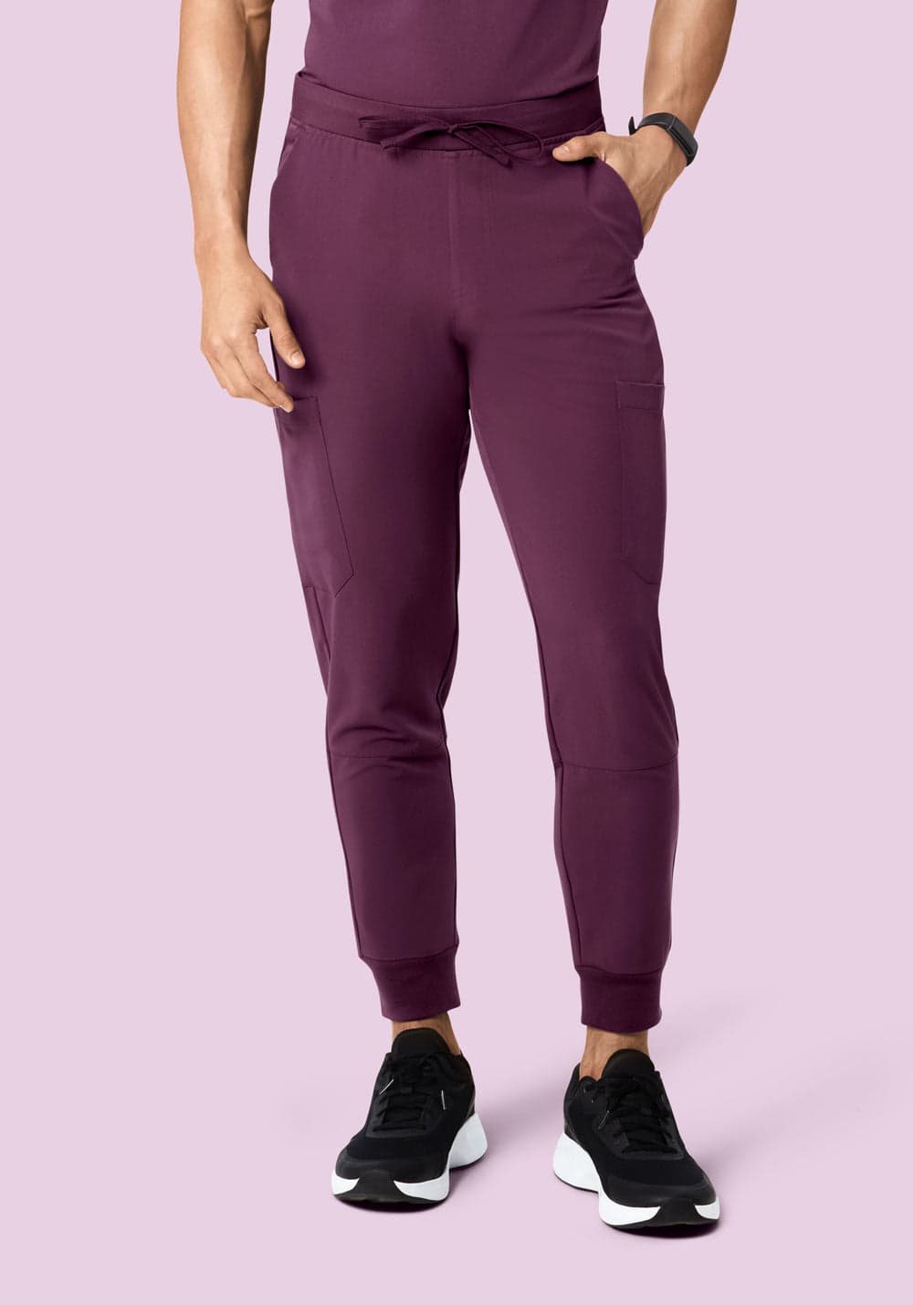 7 Cepli Jogger Scrub Pantolon — Bordo