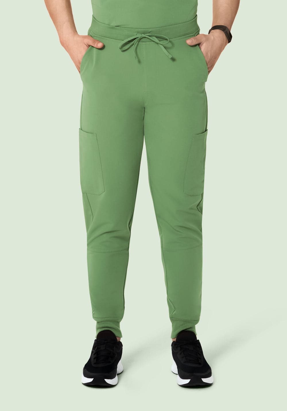 7 Cepli Jogger Scrub Pantolon — Ela Yeşili