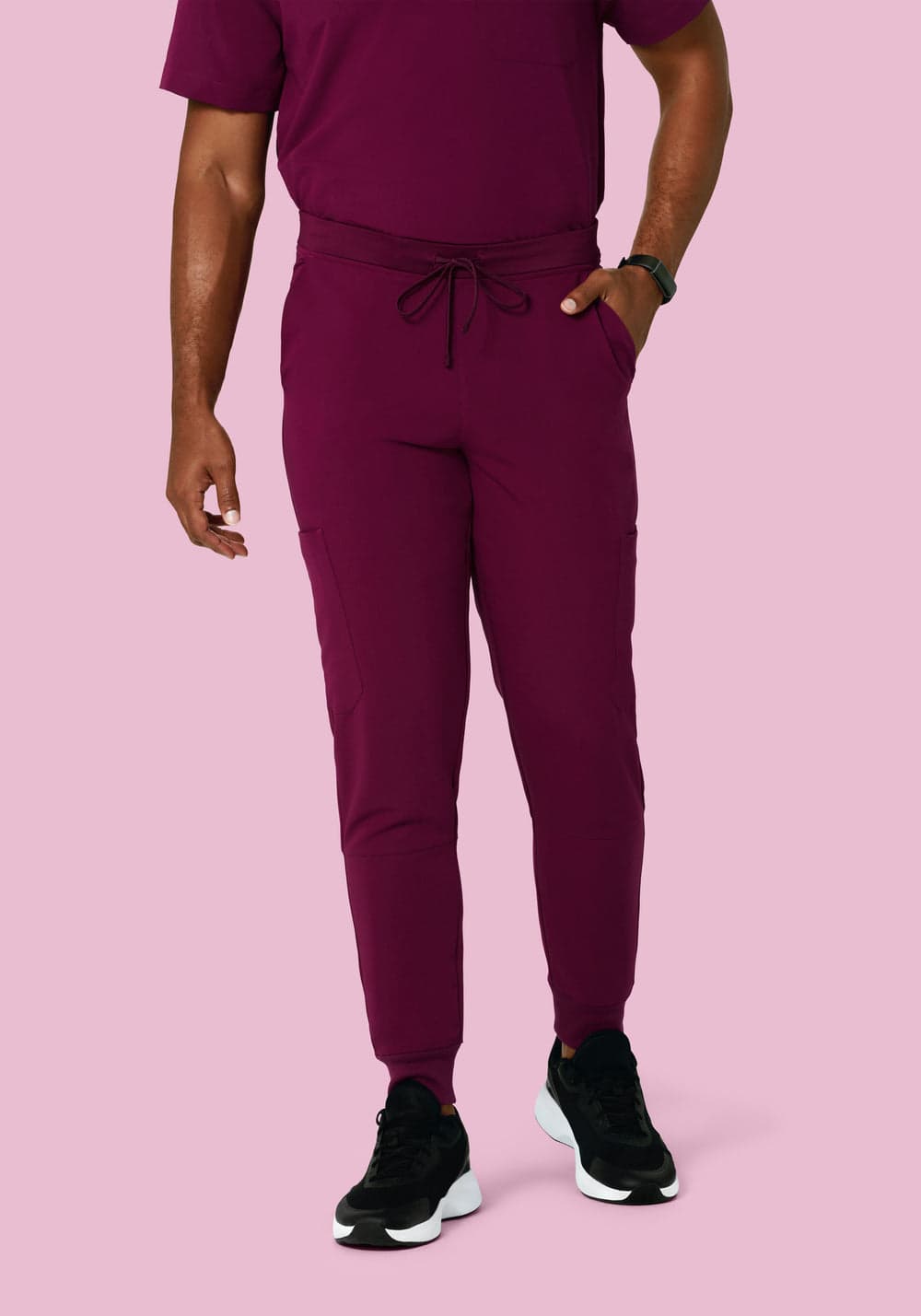 7 Cepli Jogger Scrub Pantolon — Sangria Bordosu