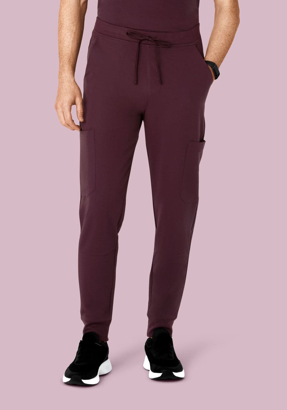 7 Cepli Jogger Scrub Pantolon — Merlot Bordosu