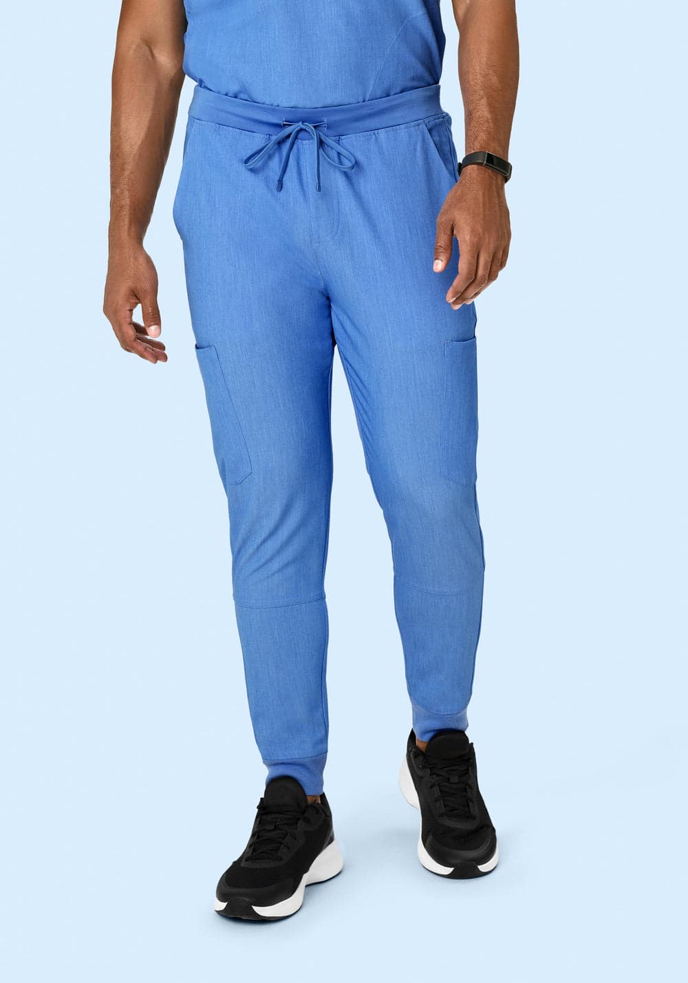 7 Cepli Jogger Scrub Pantolon — Kırçıllı Mavi