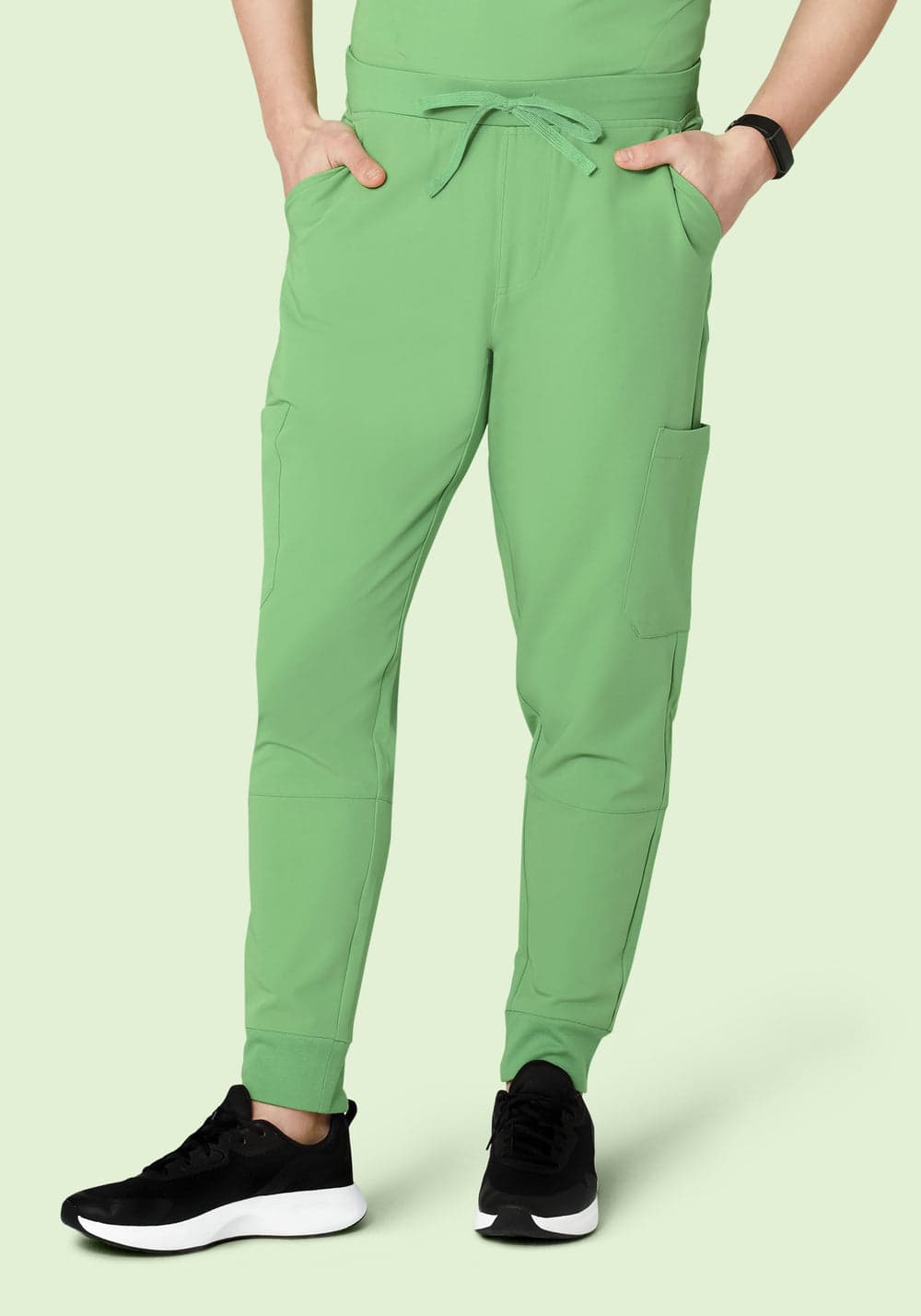 7 Cepli Jogger Scrub Pantolon — Aloe Yeşili
