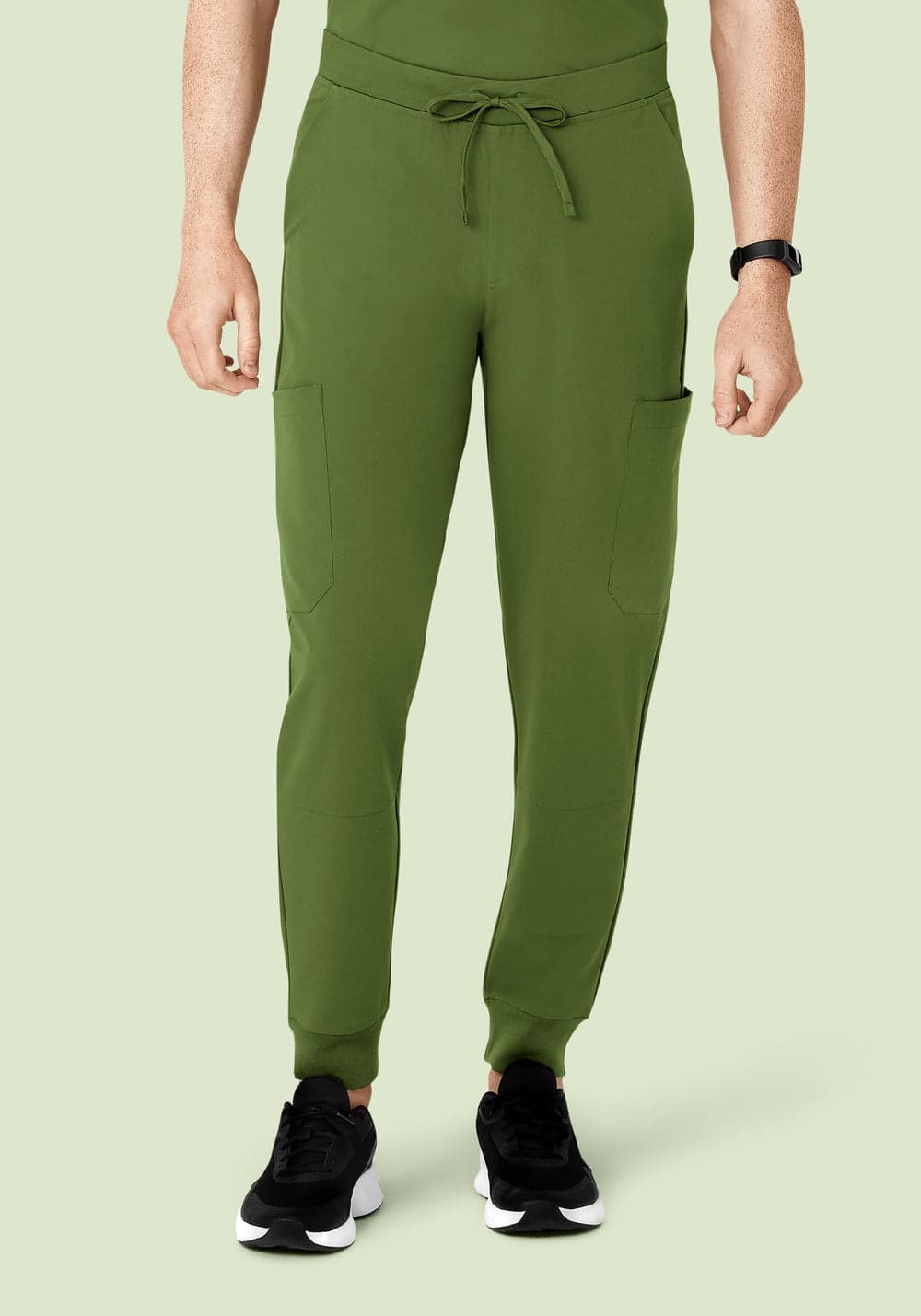 7 Cepli Jogger Scrub Pantolon — Yosun Yeşili