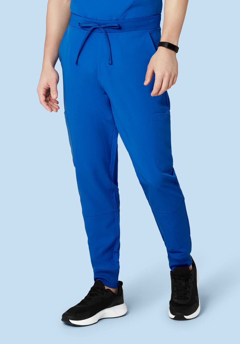 7 Cepli Jogger Scrub Pantolon — Kobalt Mavisi