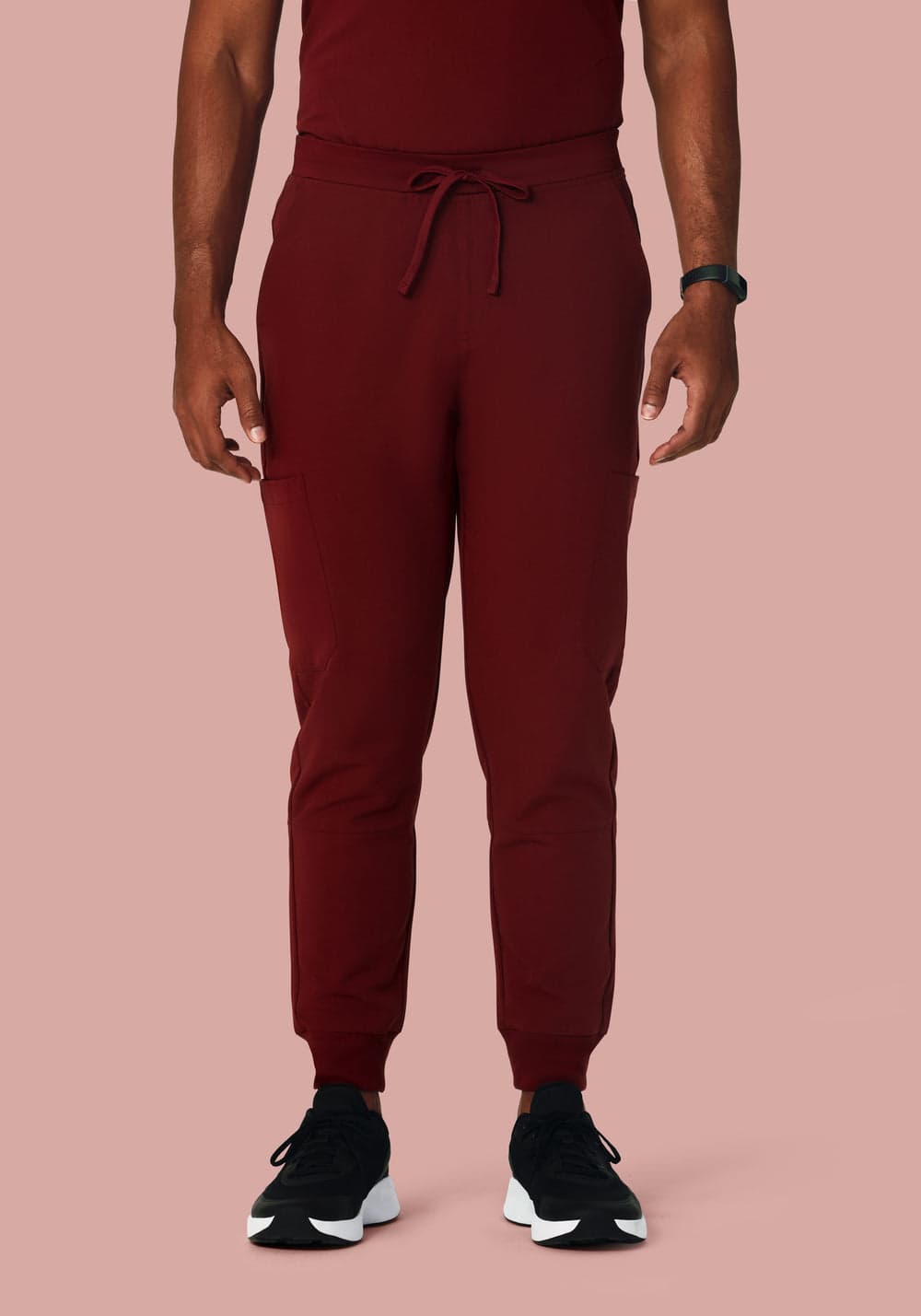 7 Cepli Jogger Scrub Pantolon — Tuğla Kırmızısı