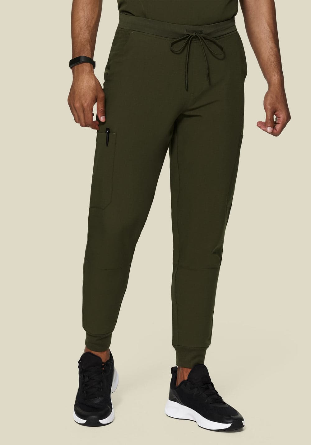 7 Cepli Jogger Scrub Pantolon — Zeytin Yeşili