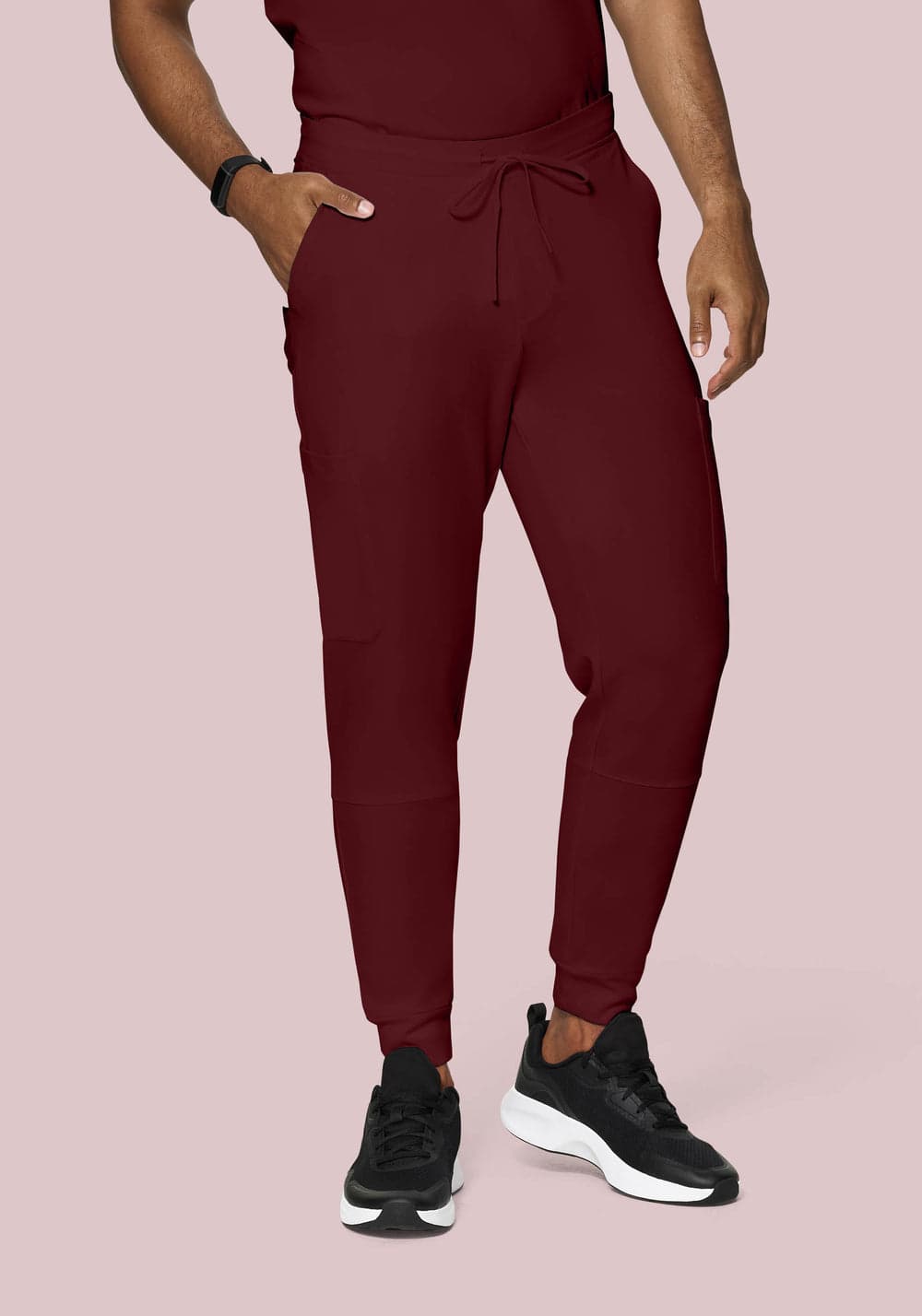 7 Cepli Jogger Scrub Pantolon — Şarap Kırmızısı
