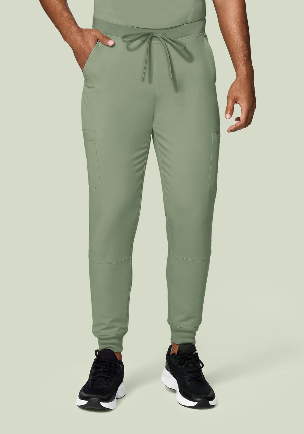 7 Cepli Jogger Scrub Pantolon — Soğuk Adaçayı