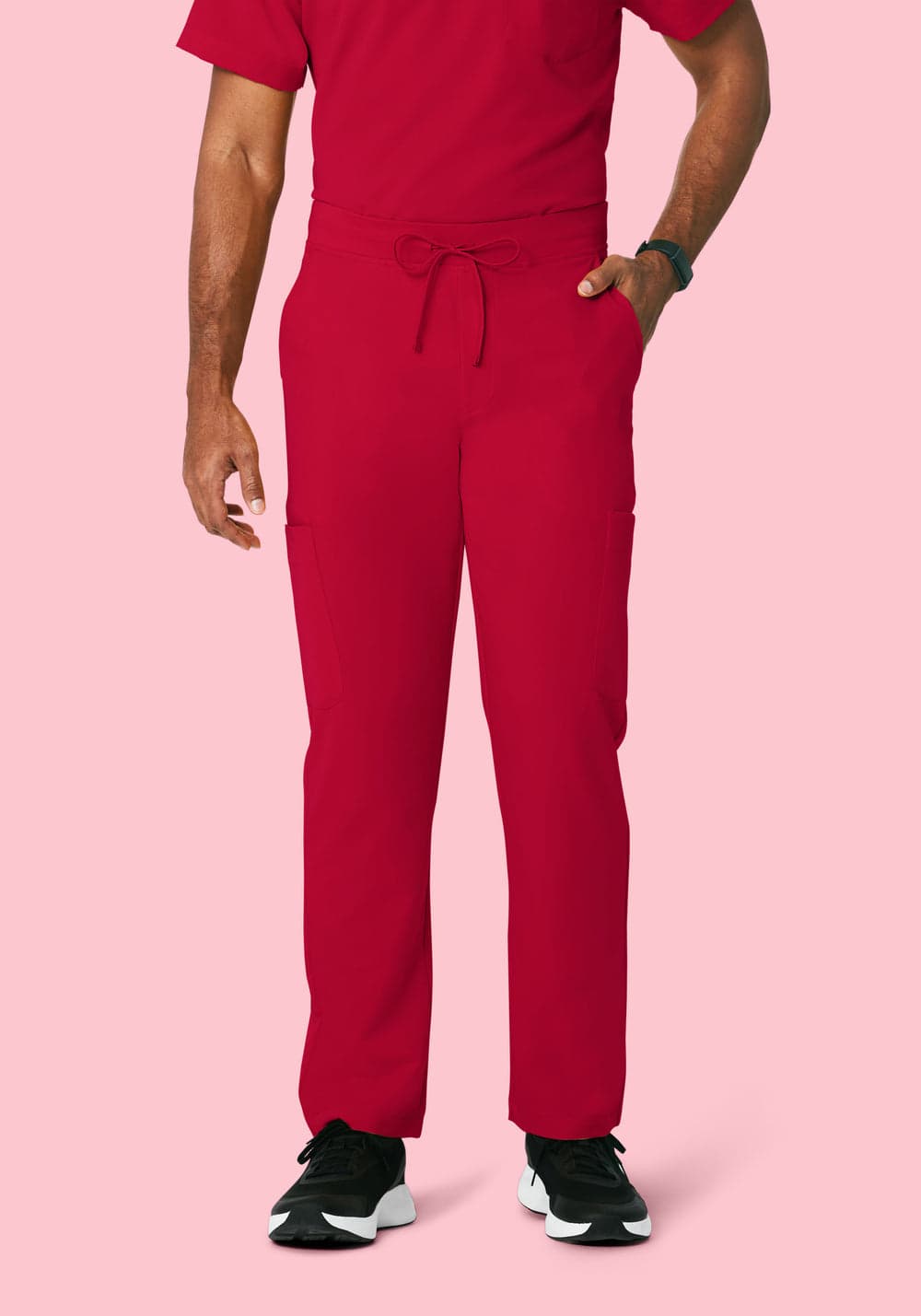 7 Cepli Kargo Scrub Pantolon — Koyu Kırmızı