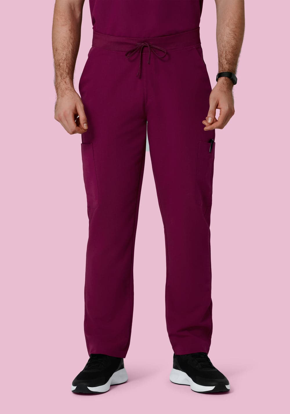 7 Cepli Kargo Scrub Pantolon — Sangria Bordosu