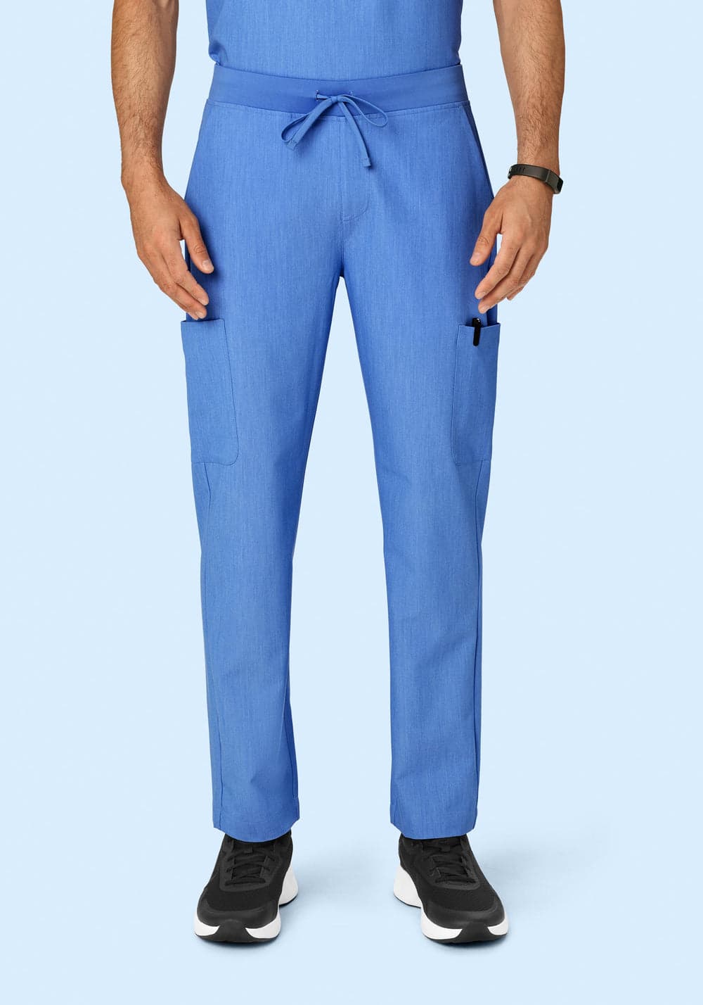 7 Cepli Kargo Scrub Pantolon — Kırçıllı Mavi