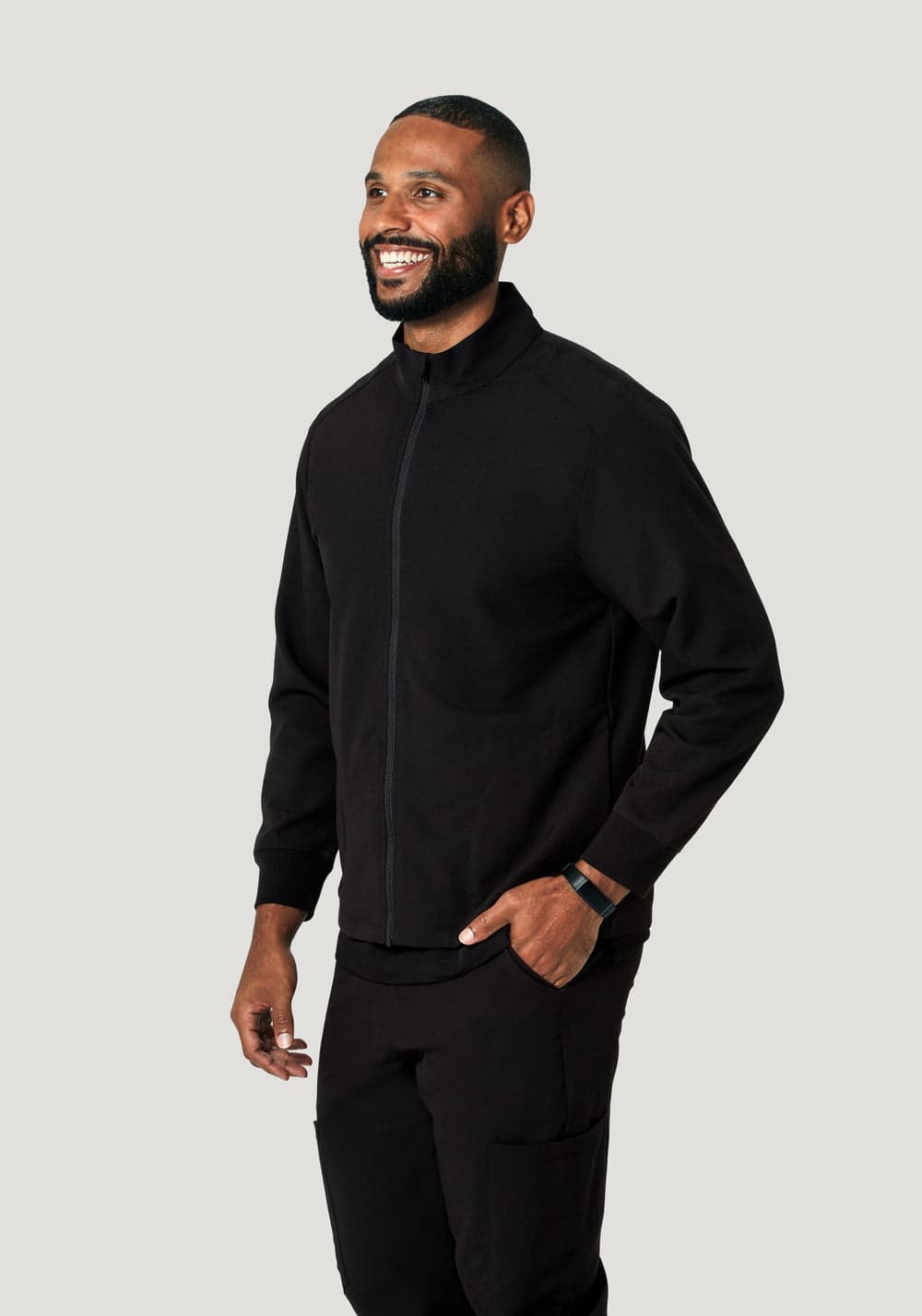 Erkek Modern Scrub Ceket — Siyah