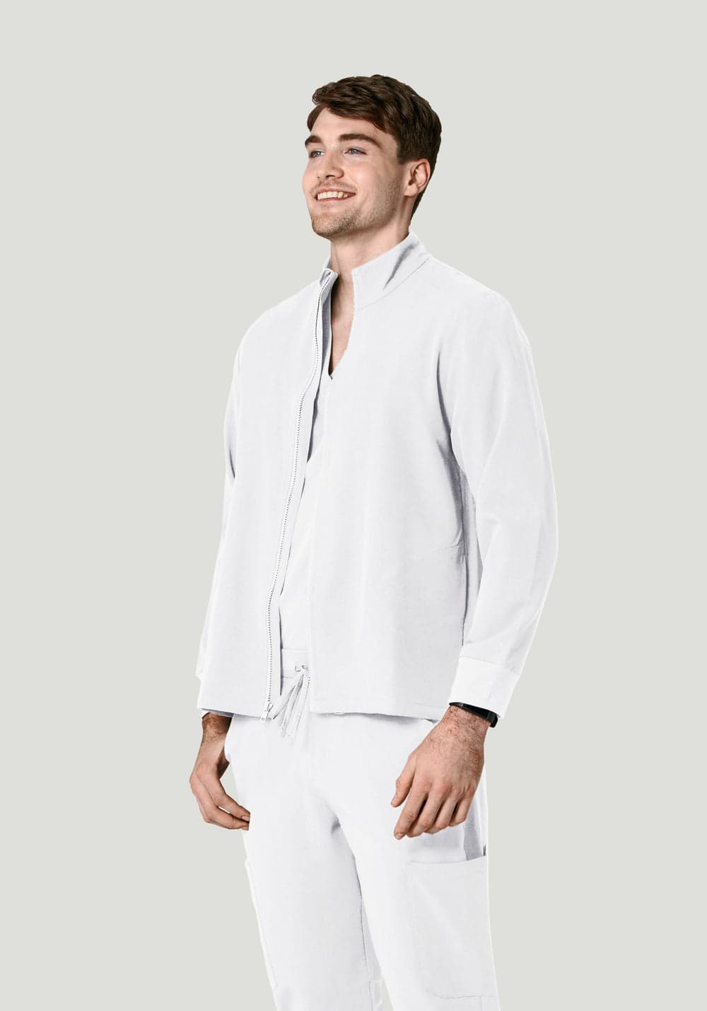 Erkek Modern Scrub Ceket — Beyaz