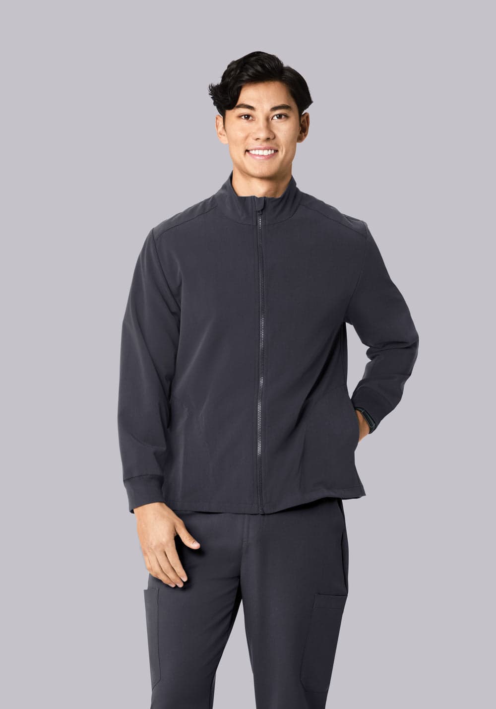 Erkek Modern Scrub Ceket — Kurşun Grisi