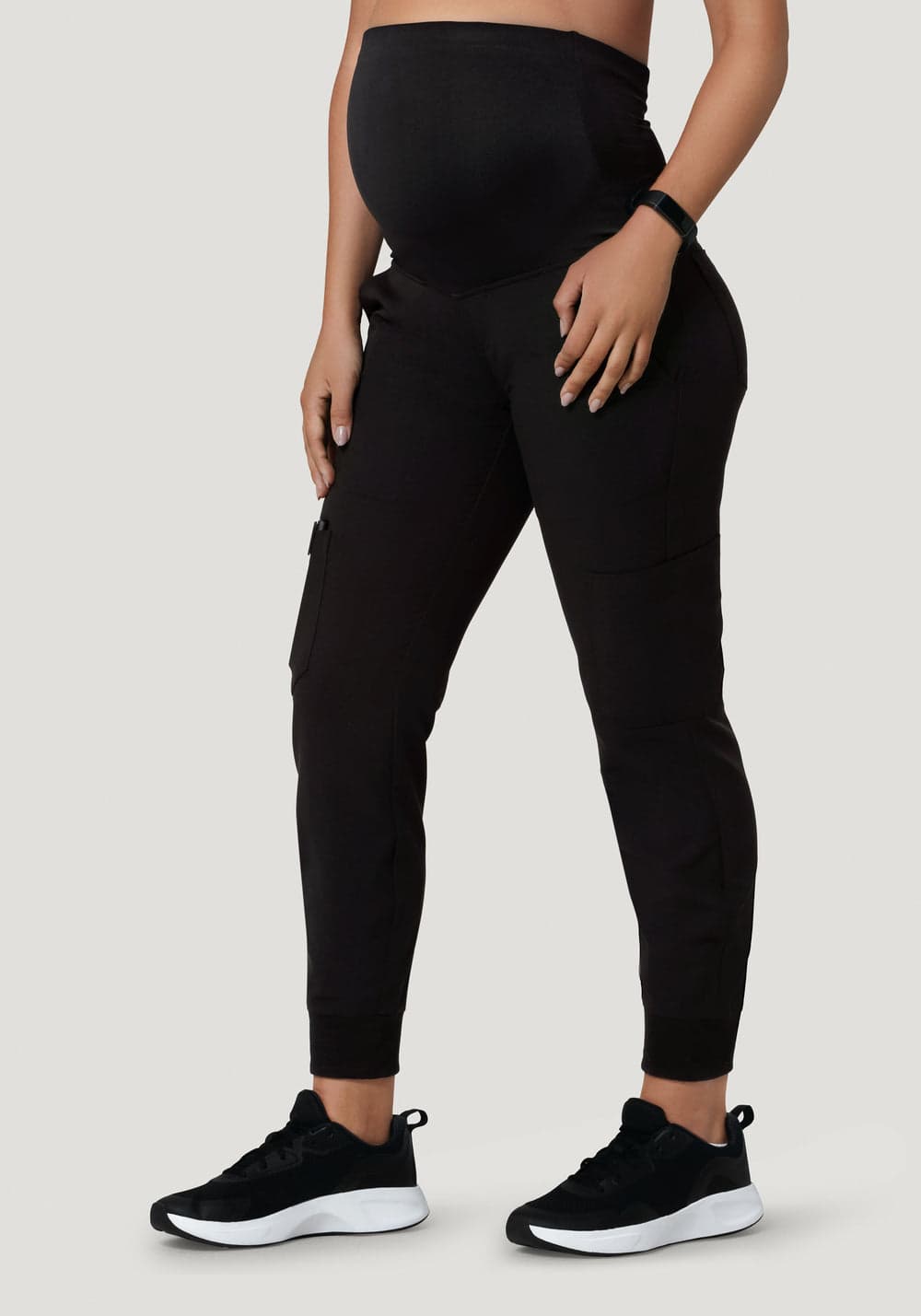 Hamile Jogger Scrub Pantolon — Siyah