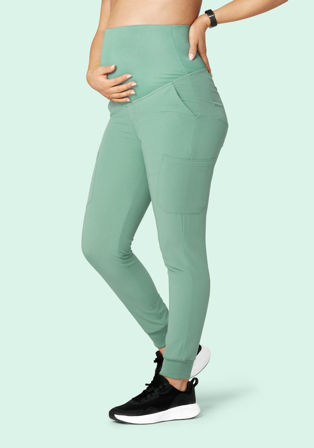 Hamile Jogger Scrub Pantolon — Yeşim