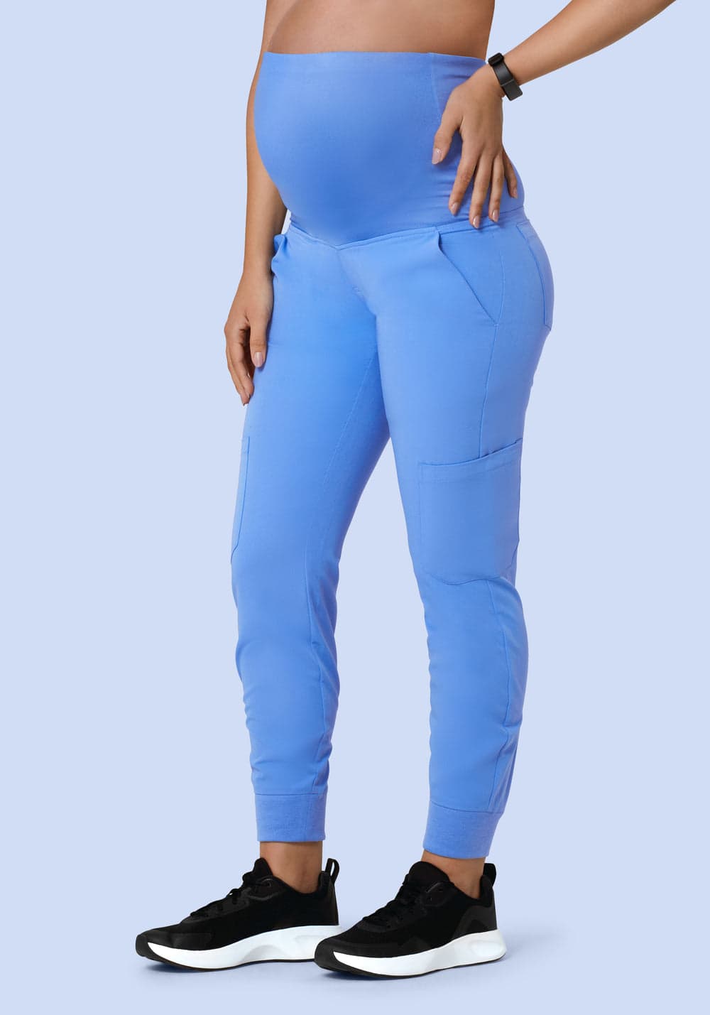 Hamile Jogger Scrub Pantolon — Buz Mavisi