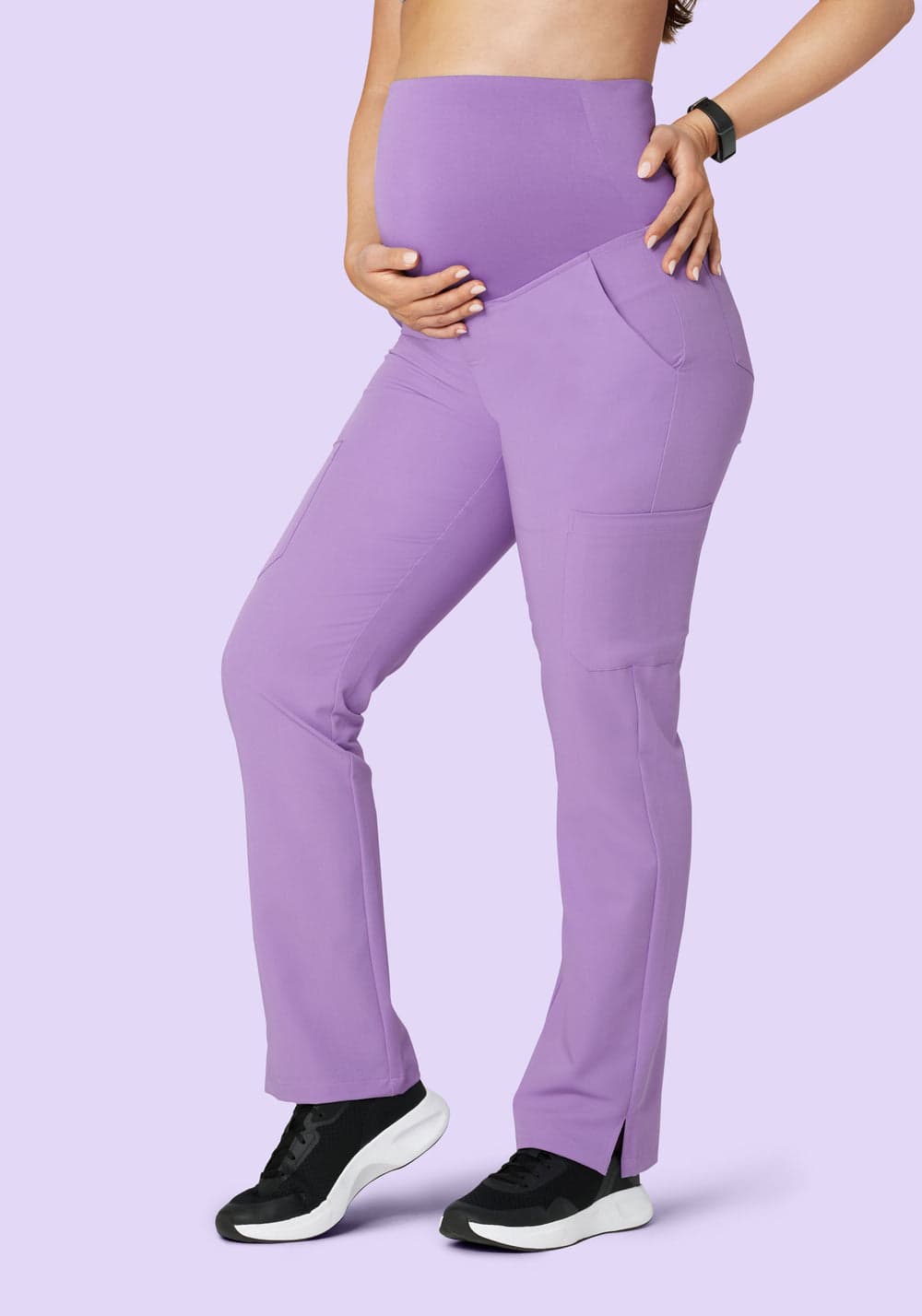 Hamile Kargo Scrub Pantolon — Lavanta