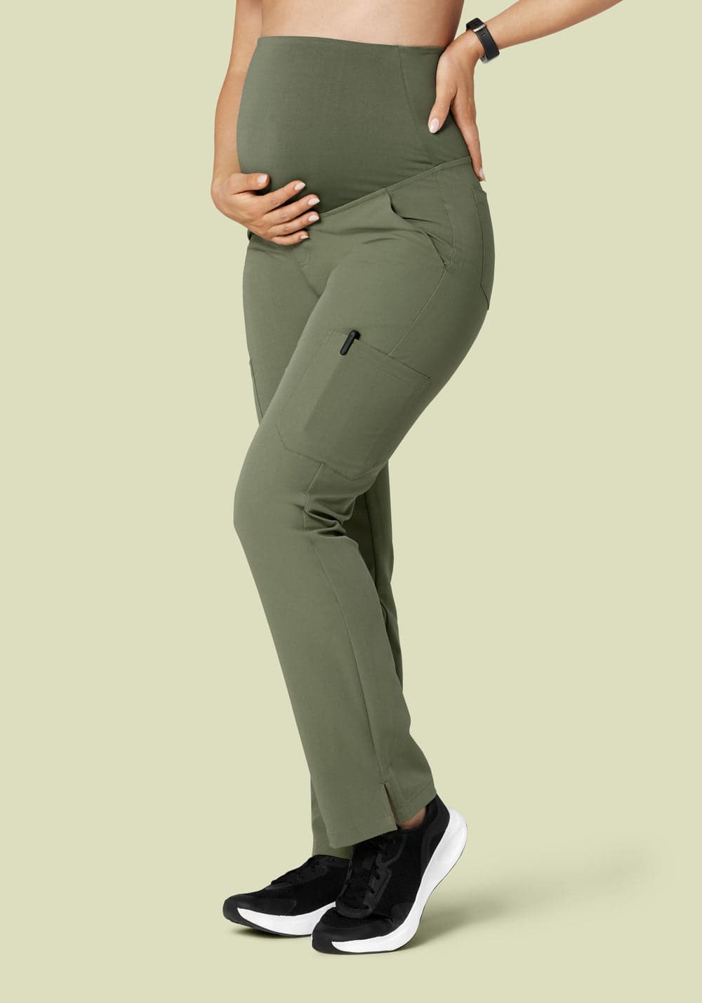 Hamile Kargo Scrub Pantolon — Adaçayı Yeşili
