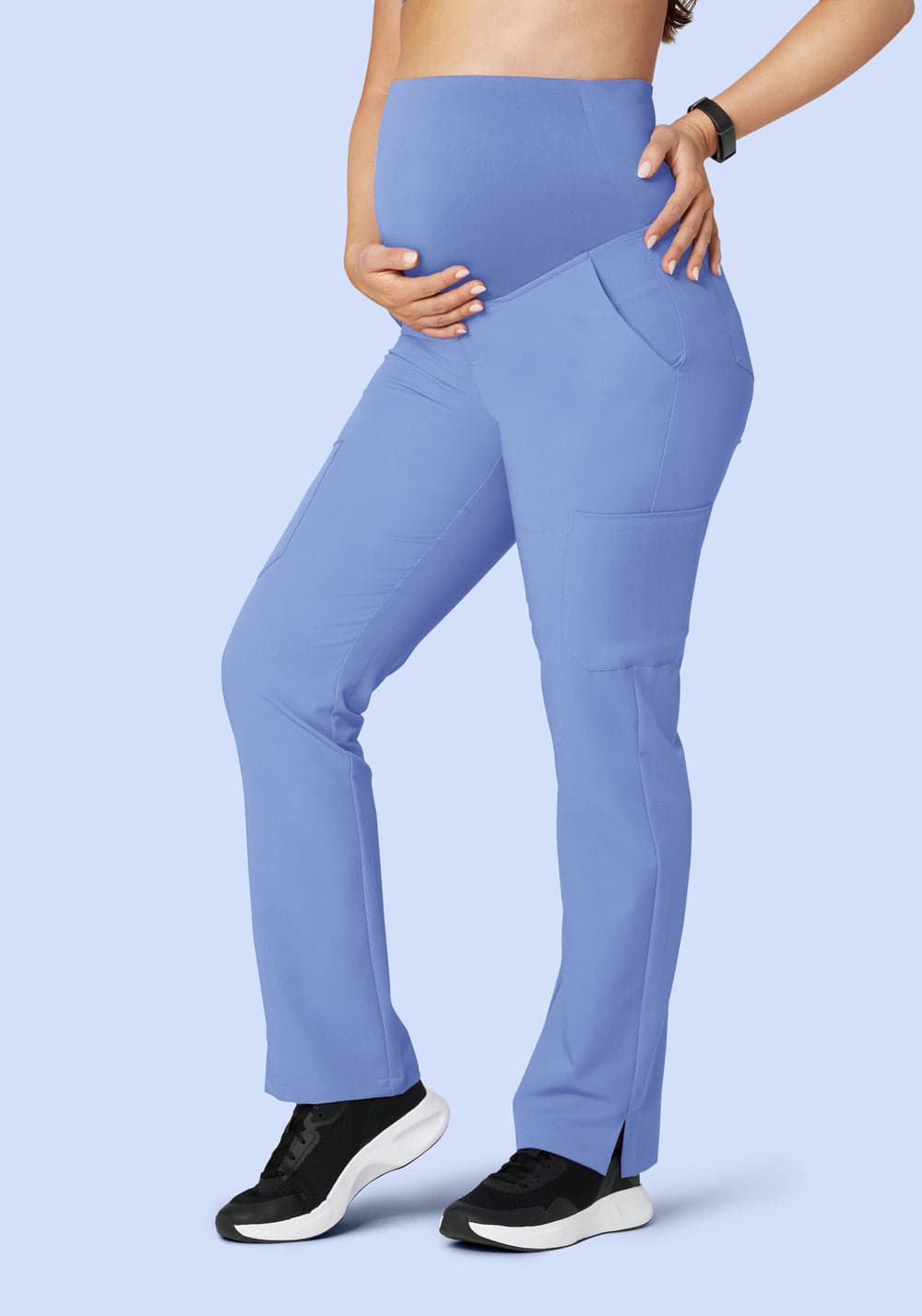 Hamile Kargo Scrub Pantolon — Kıyı Mavisi