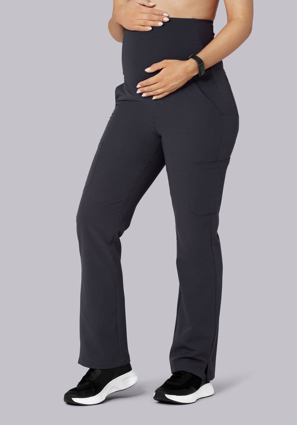 Hamile Kargo Scrub Pantolon — Kurşun Grisi