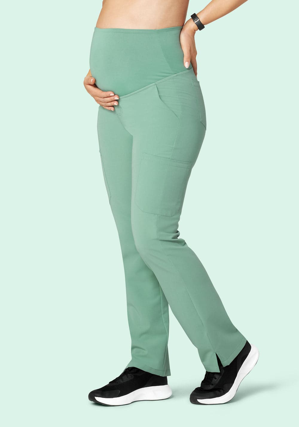 Hamile Kargo Scrub Pantolon — Yeşim