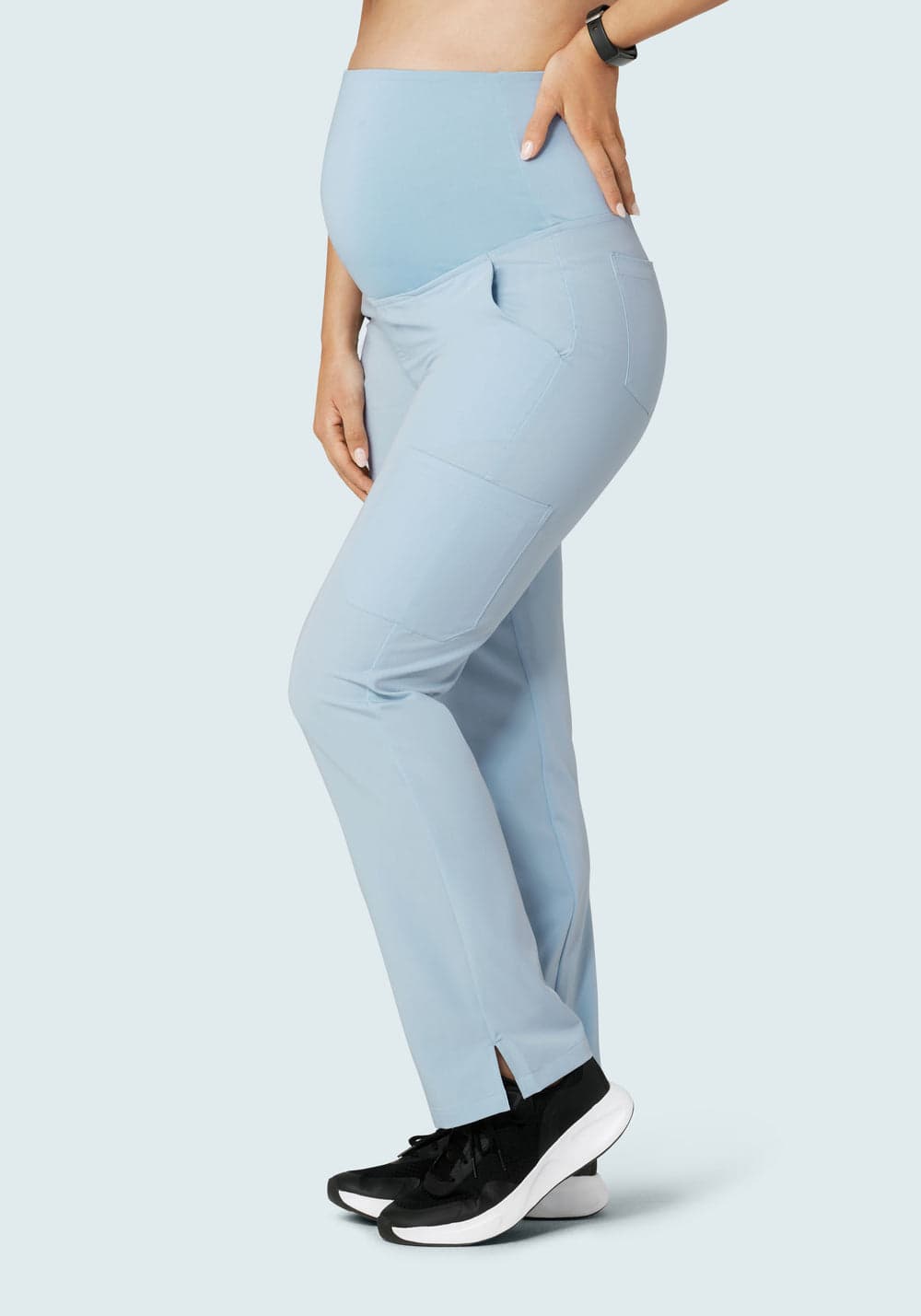 Hamile Kargo Scrub Pantolon — Pudra Mavisi