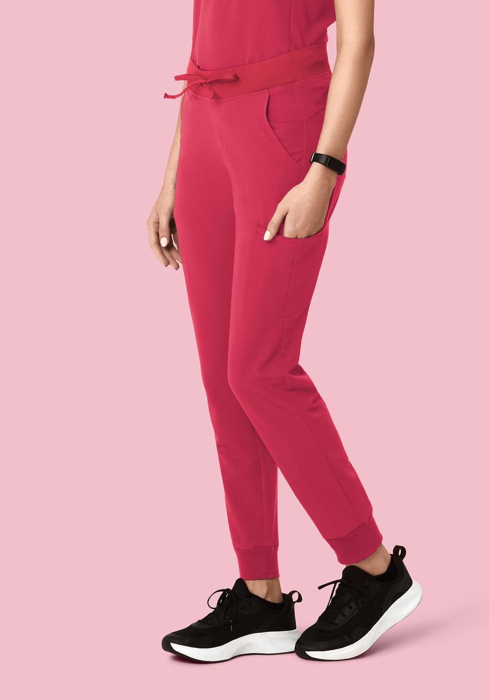 11 Cepli Jogger Scrub Pantolon — Koyu Gül