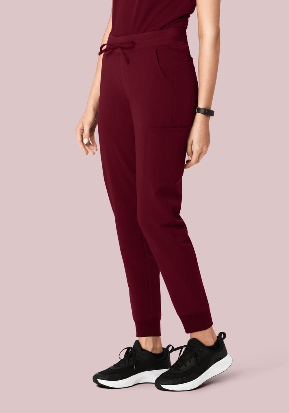 11 Cepli Jogger Scrub Pantolon — Şarap Kırmızısı