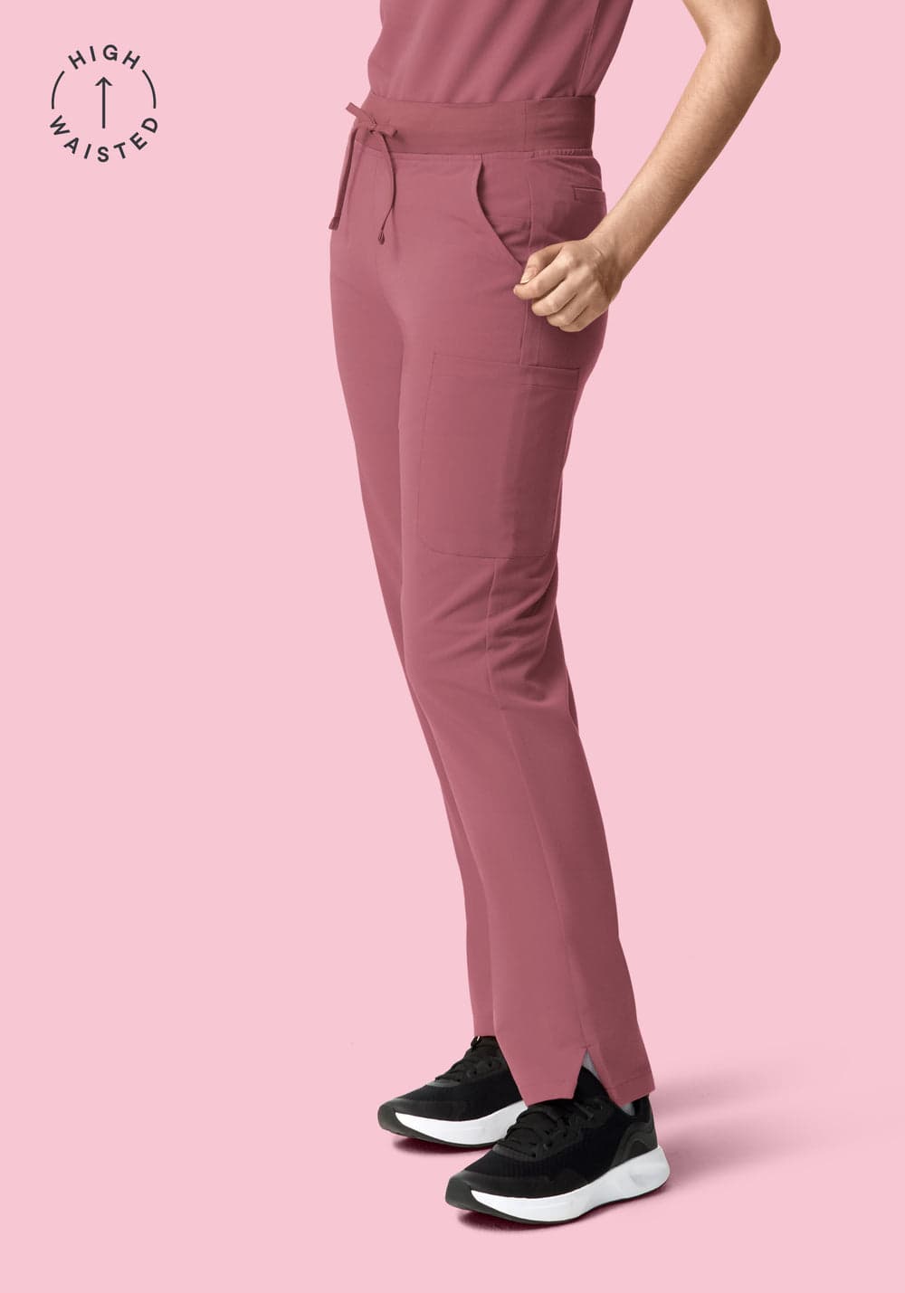 11 Cepli Yüksek Bel Kargo Scrub Pantolon — Lila