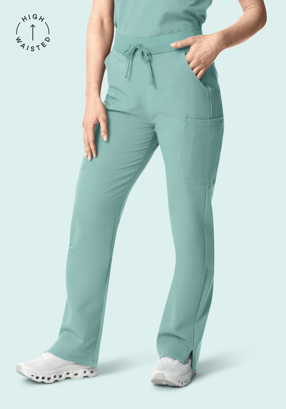 11 Cepli Yüksek Bel Kargo Scrub Pantolon — Turmalin