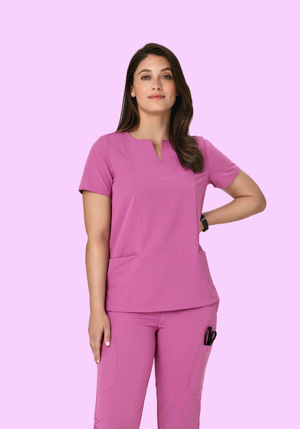 5 Cepli Çentik Yaka Scrub Üst — Dalya