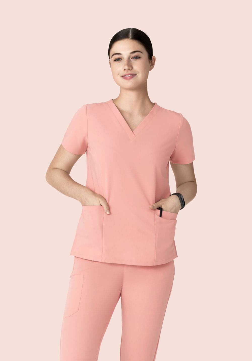 6 Cepli Scrub Üst — Gül Kurusu