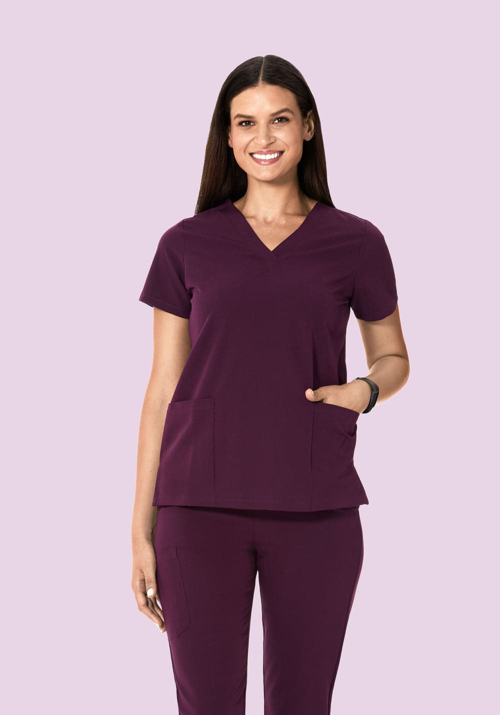 6 Cepli Scrub Üst — Açai Moru