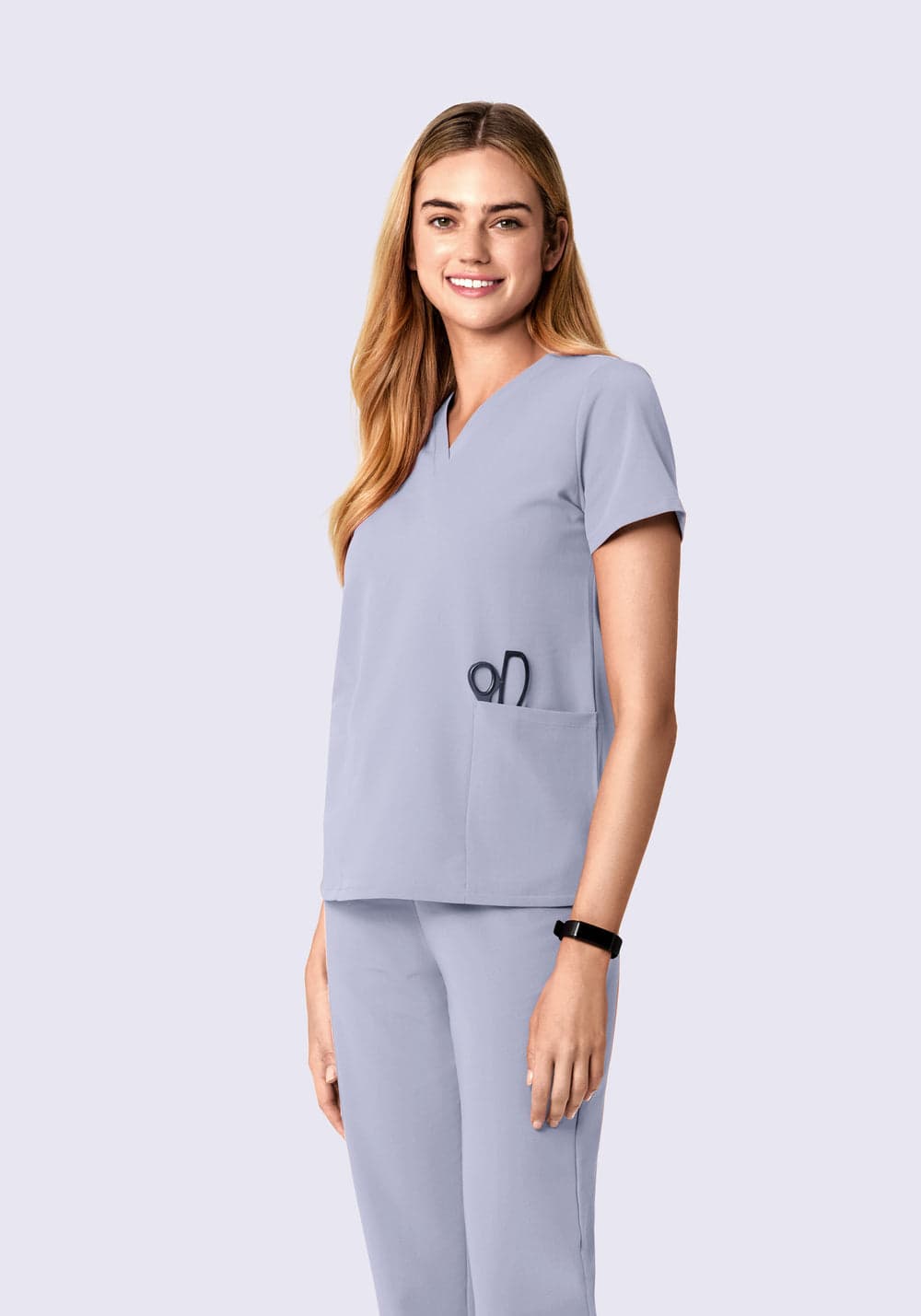 6 Cepli Scrub Üst — Mor Salkım