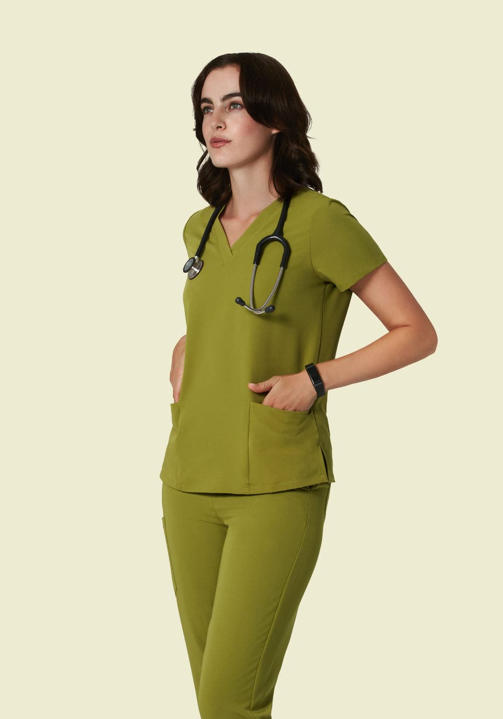 6 Cepli Scrub Üst — Avokado