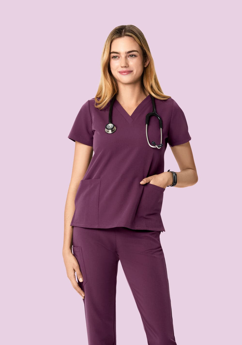 6 Cepli Scrub Üst — Bordo